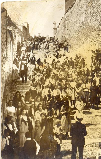 1916 fiestas de santana danzantes bajando de la iglesia vieja