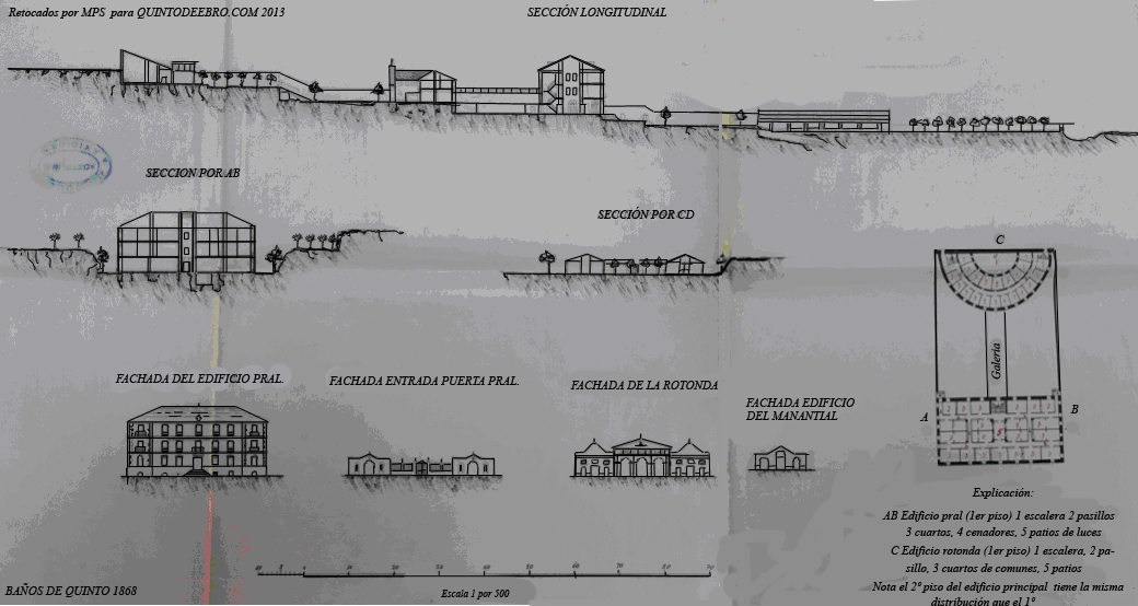 Plano del edificio de los Ba�os de Quinto